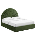 Modway - Solana Arqué Performance Velvet Lit de plateforme complet, Vert mousse-Assemblée requise
