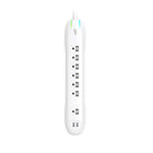 360 ​​Electrical - Multiprise à 7 prises Idealist 3.4 avec 2 ports USB 3,4 A et cordon de 6 pieds - Blanc-2 ports USB-A – Fournit 3.4 A de puissance de charge