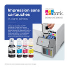 Epson - Imprimante multifonction couleur sans fil EcoTank ET-3950 à réservoirs d’encre géants – Blanc-Remplissage simple de l’encre: réservoirs d’encre de très grande capacité et bouteilles d’encre ecofit à détrompeur unique qui facilitent le remplissage des réservoirs: pas de gâchis, pas de stress, pas d’erreur de couleur