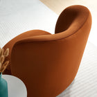 Modway - Monroe Performance Velvet Chaise d’accent - Noyer rouillé-Pieds en boule en bois