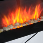 HOMCOM - Foyer électrique mural avec flamme DEL, noir-Vous pouvez utiliser des pierres blanches indépendamment sans chaleur 