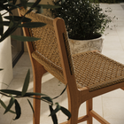 Modway - Rowe 3 pièces Terrasse extérieure Bois de teck Bar Set - Naturel-Barres de soutien pour brancard