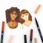 Tombow - Stylos à double pointe, couleurs portrait, paq./10-La pointe ogive crée des traits uniformes