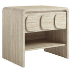 Modway - Toscana 1-Tiroir Table de chevet, Travertin-Table d’appoint polyvalente avec rangement