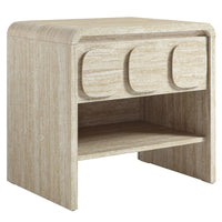 Modway - Toscana 1-Tiroir Table de chevet, Travertin-Table d’appoint polyvalente avec rangement