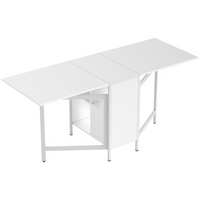 HOMCOM - Table à manger pliante à abattant 67 po avec étagères de rangement pour 4 personnes - blanc-Un choix peu encombrant pour une petite cuisine ou salle à manger