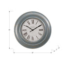 Monarch Specialties - Horloge - 30 po Rond - Surdimensionné Grand - Horloge Murale - Bleu Antique - Transitionnel-Mouvement moderne à quartz avec un mécanisme sans tic-tac pour un chronométrage silencieux et précis et un cadre en plastique durable entourant une surface en verre transparent