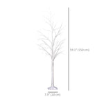 Outsunny - Arbre de bouleau lumineux 5 pi avec 58 LED et 8 modes d’éclairage - blanc-Câble d'alimentation de 9,8 pieds pour une large portée d'utilisation 