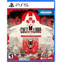 Cult of the Lamb: Definitive Edition pour PlayStation 5-Construisez votre troupeau : Ramassez et utilisez des ressources pour construire de nouvelles structures, effectuez des rituels sombres pour apaiser les dieux, et prononcez des sermons pour renforcer la foi de votre troupeau
