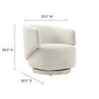 Modway - Celestia Tissu Boucle Chaise pivotante - Ivoire-Tissu boucle Tissu Rembourrage