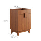 Modway - Miles 24" Armoire de toilette de salle de bain (lavabo non inclus) - Noyer-Portes articulées