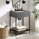 Modway - Etch 24" Meuble de salle de bain avec lavabo - Noir Blanc-Jambes en métal de fer