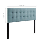 Modway - Lily Biscuit Touffé Performance Velvet Tête de lit Queen, Bleu clair-Sellerie en velours en polyester