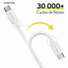 Overtime - Kit de chargeur mural et de voiture avec câble de recharge certifié USB-C de 1,8 m - blanc-Équipé d'une protection contre les surintensités en sortie et en entrée, ce qui garantit une recharge sûre de vos appareils sans risque de dommages dus aux surtensions.