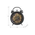 Monarch Specialties - Horloge - 12 po Rond - Mécanisme D'Engrenage - Brun - Transitionnel-Horloge analogique facile à lire avec des marques numériques sur une surface en verre, avec des engrenages métalliques fonctionnels ajoutant une touche industrielle décorative