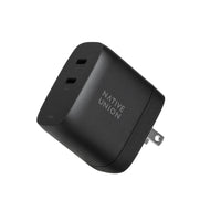 Native Union - Chargeur Mural 67W PD GaaN - Noir-Débloquez l'alimentation électrique pour les ordinateurs portables, tablettes, téléphones, stations météo de type C et bien plus encore. Chargez jusqu'à 2 appareils à la fois avec 2 ports USB-C