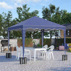 Outsunny - Tente auvent pliante 10 pi l x 10 pi L avec sac de transport, bleu-Hauteur réglable sur 3 niveaux