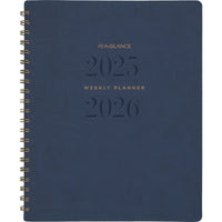 AT-A-GLANCE - Agenda scolaire hebdomadaire/mensuel Signature 2025-2026 - 11 po H x 8 3/8 po l - bleu marine - bilingue-13 mois : juillet 2025 à juillet 2026