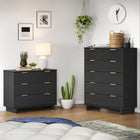 Manhattan Comfort - Granville commode et chiffonnier modernes - gris foncé - ensemble de 2-Recommandé pour les téléviseurs jusqu'à 35 pouces