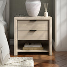 Hudson&Canal - Table de chevet rectangulaire Clarice - 24 po l - Blanc aulne-Le socle, le plateau et les tiroirs sont fabriqués en MDF robuste avec une finition imitation bois