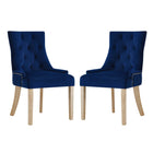 Modway - Pose Performance Velvet Chaise à manger Ensemble de 2 - Marine-Chaise d’accent moderne