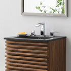 Modway - Cayman 18" Lavabo de salle de bain in Noir-Trous de robinet centraux de 8 pouces