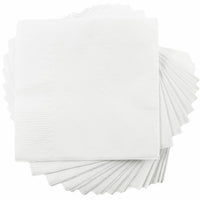 JAM Paper - Petites serviettes pour boissons, 5 po x 5 po, blanc, 48 paquets de 50- Couleur blanche
