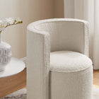 Modway - Della Boucle Tissu Chaise pivotante - Ivoire-Rembourrage en mousse dense