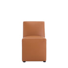 Manhattan Comfort - Lot de 2 chaises de salle à manger modernes Anna Square 48 cm en similicuir rembourré - couleur Saddle-Capacité de charge : 136 kg