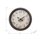 Monarch Specialties - Horloge - 20 po Rond - Horloge Murale - Brun - Transitionnel-Le mécanisme anti-cliquetis assure un environnement paisible et le mouvement à quartz un chronométrage précis , 1 pile AA est nécessaire (pile non incluse)