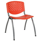 Flash Furniture - Chaise empilable de la série HERCULES, en plastique orange pour supporter jusqu'à 880 lb. avec cadre en titane-Capacité de poids de 880 lb