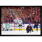 Connor McDavid 20x29 Oilers Celebration - Toile encadree - 31" x 22"-Impression sur toile de qualité supérieure avec bordures enveloppées