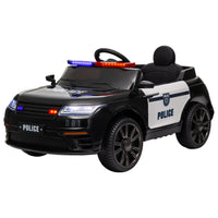 Qaba - Voiture de police électrique 12 V pour enfants avec télécommande - Noir-Deux motos 12V, la télécommande permet de régler trois vitesses pour une conduite en toute sécurité 