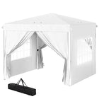 Outsunny - Tente auvent pliante 10 pi l x 10 pi L - Parois latérales - Sac de transport inclus - Blanc-Le design pop-up permet une installation et un démontage rapides