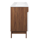 Modway - Render 48" Meuble de salle de bain à double lavabo - Blanc Noyer Blanc-Tiroirs à extension complète