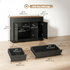 HOMCOM - Buffet de style ferme 43 po pour téléviseurs jusqu’à 50 po avec portes de grange - noir-Sert de bar à café ou de meuble TV pour des écrans jusqu’à 50 po 