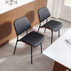 HOMCOM - Chaises de salle à manger style milieu du siècle moderne - noir - lot de 2-Chaise de salle à manger polyvalente pour la salle à manger, le salon ou la chambre à coucher 