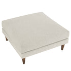 Modway - Zoya Duvet Rempli Trop Rempli Ottoman - Tissu ivoire-Pattes en caoutchouc effilées