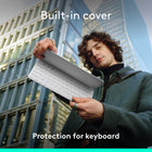 Logitech - Keys-To-Go 2, clavier sans fil portable pour iPad avec protection intégrée - Pale Grey -Ce petit clavier sans fil est doté de touches à charnières parfaitement espacées pour une expérience de frappe aisée et confortable