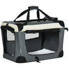 PawHut - Transport pour Animal de Compagnie Pliable 24 po avec Tapis Amovible - Gris-Convient aux chats et aux chiens miniatures