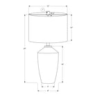 Monarch Specialties - Luminaire - 25 po H Lampe De Table - Béton Vert - Abat-Jour Ivoire / Crème - Contemporain - Moderne-La garantie limitée de 2 ans contre tout défaut vous assure une tranquillité d'esprit, pour une lampe de table fiable qui illuminera votre intérieur pendant des années