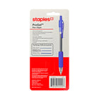 Staples - Stylo gel rétractable ProGel - pointe Moyenne - 0,7 mm - encre bleue - Paquet de 4-Encre ultra lisse à séchage rapide qui empêche les cassures et les bavures