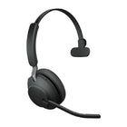 Jabra - Casque mono Evolve2 65 Link380A UC avec support - Noir-Matériau et revêtement : bandeau coussin en mousse ultra douce recouverte de silicone de couleur assortie, coussinet d'oreille en mousse audio douce recouverte de similicuir de couleur assortie, bras coulissant en aluminium