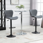 HOMCOM - Tabourets de bar pivotants réglables avec dossier - gris - paquet de 2-La hauteur de l’assise est réglable afin d’être au niveau de votre comptoir 

