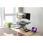 Uplite Convertisseur de Bureau Assis debout - Noir-Mesures de surface : 31,5" x 15,7" - maximise l'espace tout en offrant de la place pour deux moniteurs.