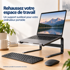 SHOPPINGALL  - Élévateur ergonomique pour ordinateur portable de 11 à 17 pouces - SA-LS5 - Noir-[Conçu pour votre ordinateur portable] Pouvant supporter jusqu'à 3,5 kg, ce support pour ordinateur portable est conçu pour accueillir une large gamme d'ordinateurs portables de 11 à 17 pouces.