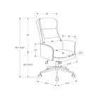 Monarch Specialties - 7375 Chaise de Bureau Ergonomique Aspect Cuir - Gris-Reposant sur une base métallique chromée robuste équipée de roulettes faciles à manSuvrer et d'une fonction d'inclinaison pratique, cette chaise allie durabilité et esthétique contemporaine