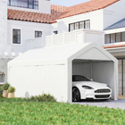Outsunny - Abri d'auto 10 x 20 pi avec 2 portes enroulables - blanc ...