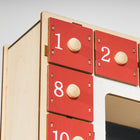 HOMCOM - Calendrier de l'Avent de Noël avec 24 tiroirs et lumières LED-Couleur : rouge 