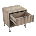 Manhattan Comfort - DUMBO 20,07" Table de nuit moderne 1 tiroir - Gris rustique - Lot de 2-Parfait pour le rangement de chevet, les lampes ou les objets de décoration